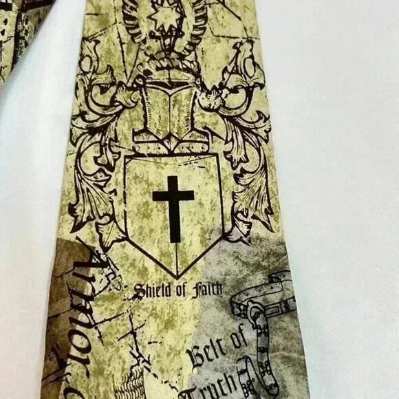 EAGLES WINGS MENS TIE 100% SILK ARMOR OF GOD - Picture 5 of 9